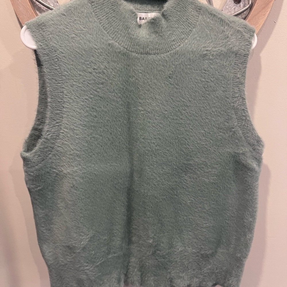 Bailey44  Fuzzy Sleeveless Knit Vest in Sage